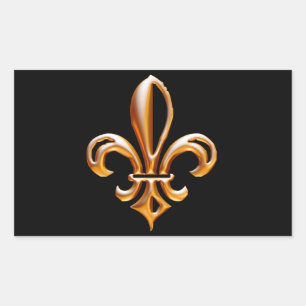 French Golden Fleur de Lis Rectangular Sticker