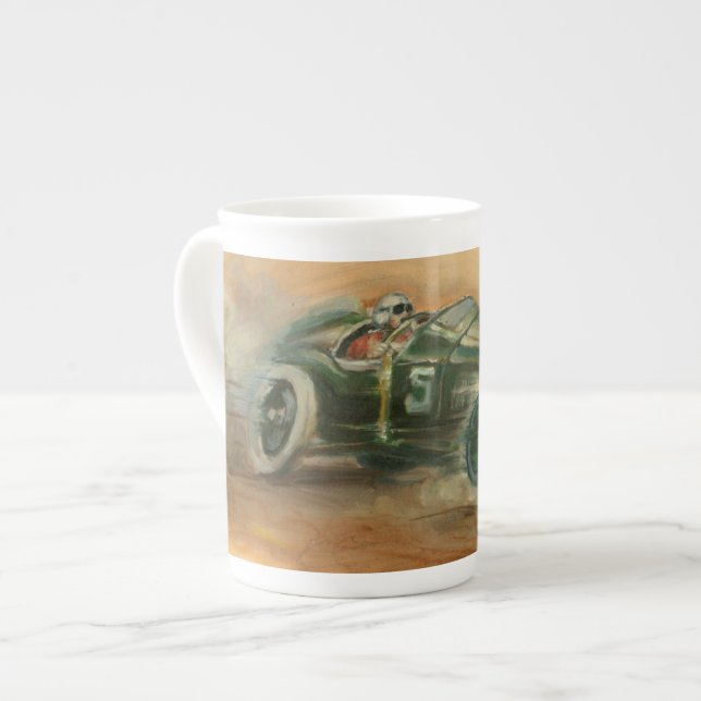 French Grand Prix Racecar by Ethan Harper Bone China Mug (Front Left)