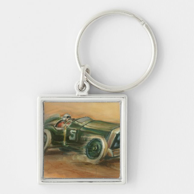 French Grand Prix Racecar by Ethan Harper Key Ring (Front)