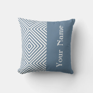 French Grey Diamond Chevron w/ name @ Emporiomoffa Cushion