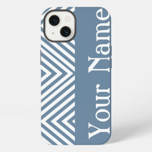 French Grey Diamond Chevron w/ name @ Emporiomoffa iPhone 13 Case