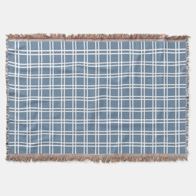 French Grey Elegant Lattice at Emporiomoffa Throw Blanket (Front)