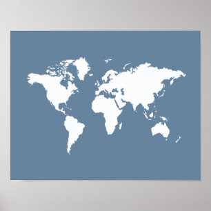 French Grey Elegant World Poster