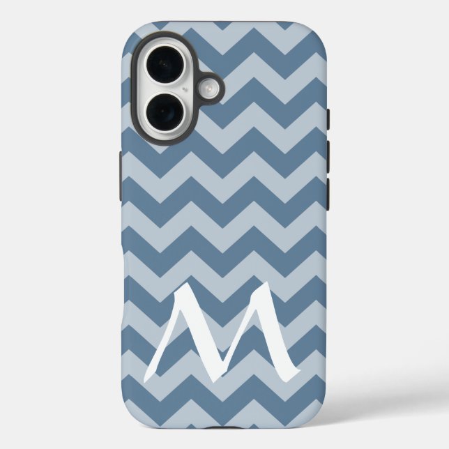 French Grey Moroccan Moods Chevrons with Monogram Case-Mate iPhone Case (Back)