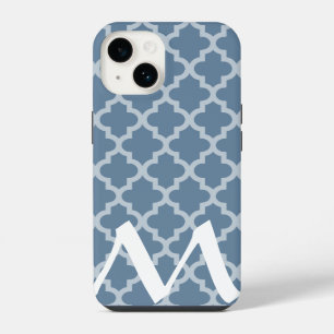 French Grey Moroccan Moods Quatrefoil iPhone 14 Case