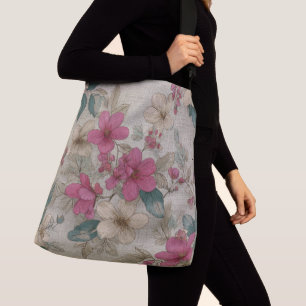 French Grey Pattern Crossbody Bag
