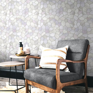 French Grey Pearl Mosaic Wallpaper