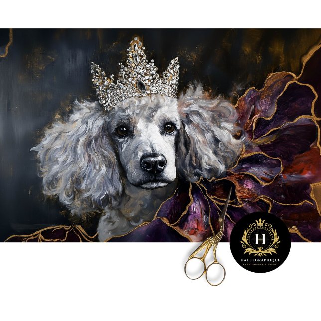 French Grey Poodle Portrait Decoupage  Tissue Paper (Creator Uploaded)