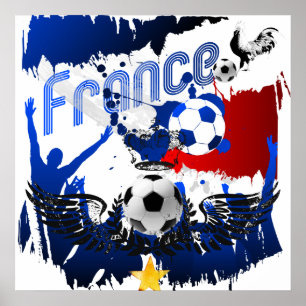 French Grunge France Football Artwork gifts Poster
