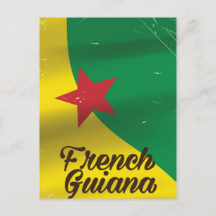 French Guiana flag travel poster Postcard