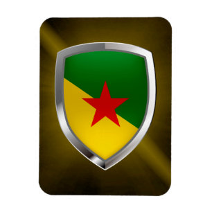 French Guiana Mettalic Emblem Magnet