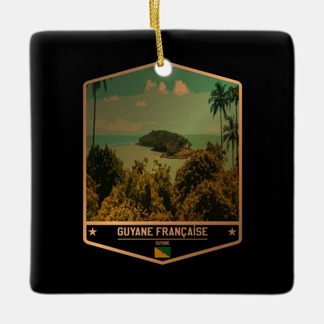 French Guyana Ceramic Ornament (Front)