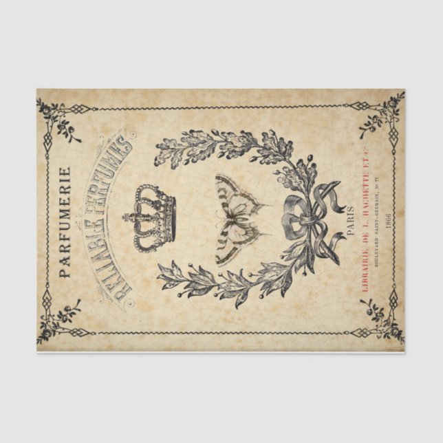 French Half Wreath Tissue Paper (Front)