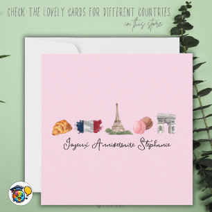 French Happy Birthday Card, Joyeux Anniversaire Card