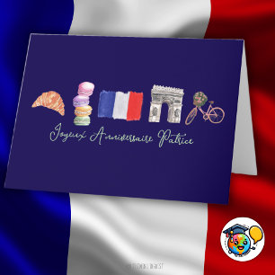French Happy Birthday Paris, Joyeux Anniversaire Thank You Card