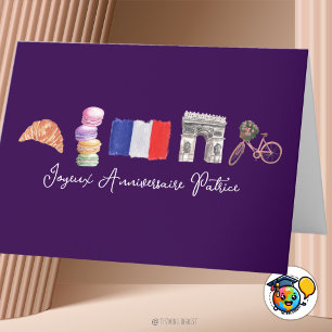 French Happy Birthday Paris, Joyeux Anniversaire Thank You Card