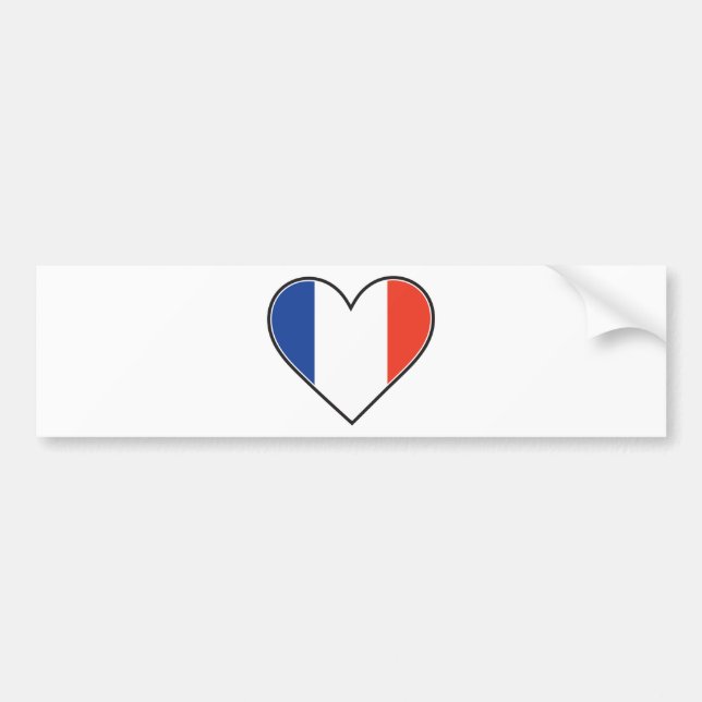 French Heart Flag Bumper Sticker (Front)