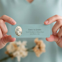 French Heron Dusty Blue Wedding Return Address