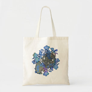 French Horn Art Band Class Music Blue Flowers Tote Bag