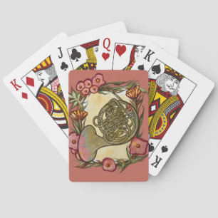French Horn Band Camp Art Horns Band teacher       Playing Cards