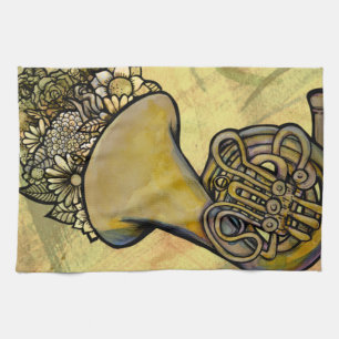 French Horn Band Class Music teacher Tea Towel