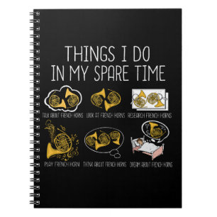 French Horn Big Band Orchestra Instrument Music Notebook