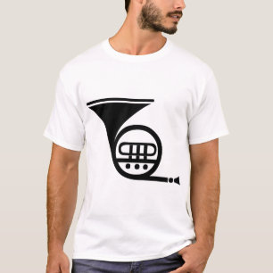 French Horn - Black T-Shirt