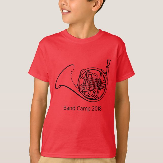 French Horn brass band music camp T-Shirt (Front)