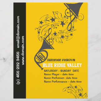 French Horn Brass Musicians Musical Music Festival Flyer