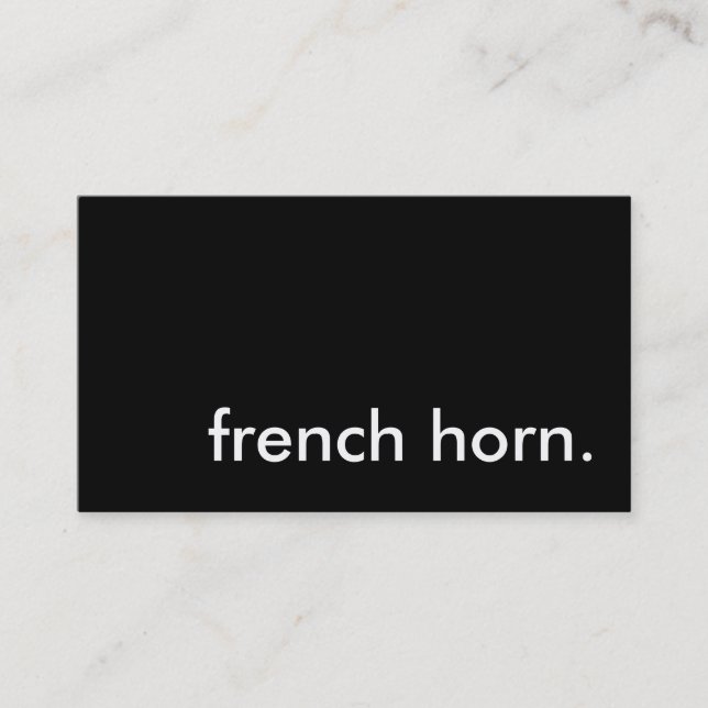 french horn. business card (Front)