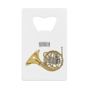 French horn cartoon illustration 
