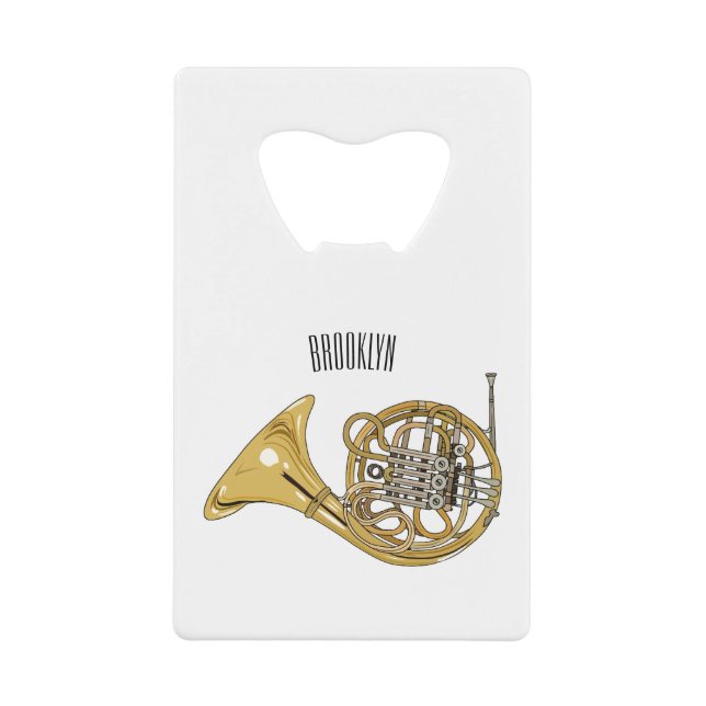 French horn cartoon illustration  (Front)