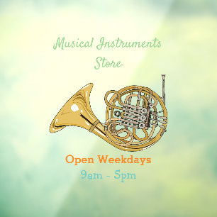 French horn cartoon illustration