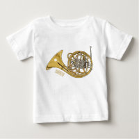 French horn cartoon illustration 