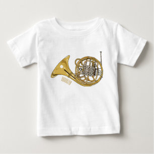 French horn cartoon illustration  baby T-Shirt
