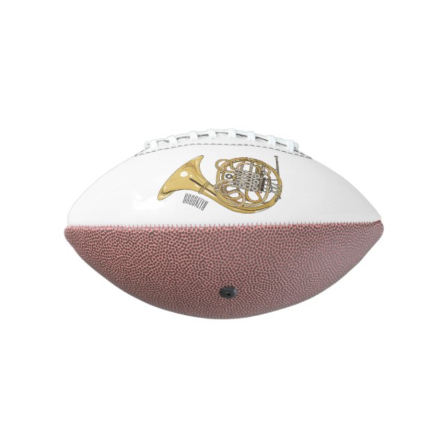 French horn cartoon illustration  football (Rotated 270)