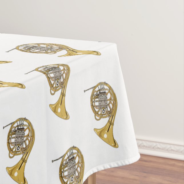 French horn cartoon illustration  tablecloth (In Situ)