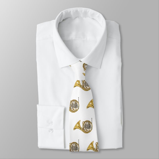 French horn cartoon illustration  tie (Tied)