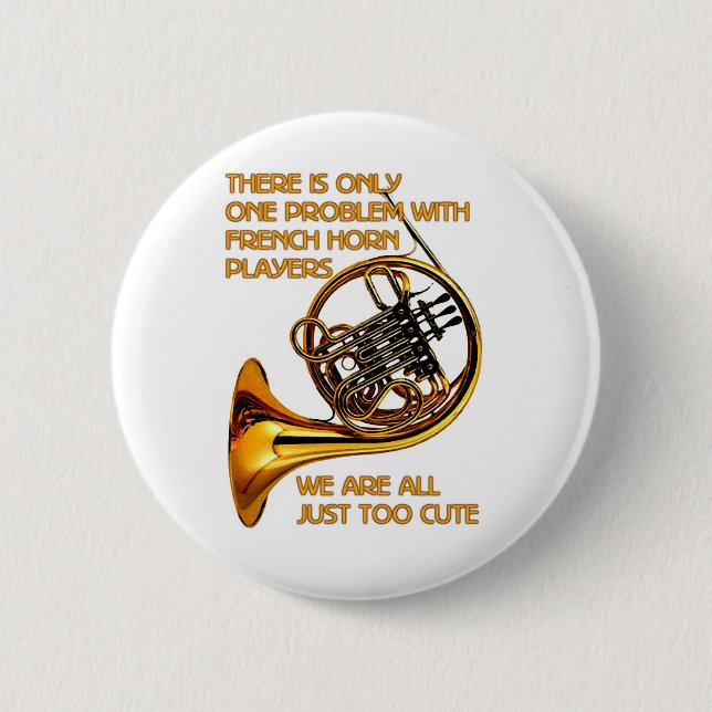 French Horn Cutie 6 Cm Round Badge (Front)