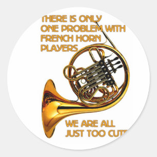 French Horn Cutie Classic Round Sticker