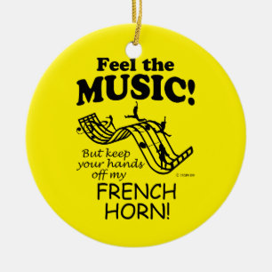 French Horn Feel The Music Ceramic Tree Decoration