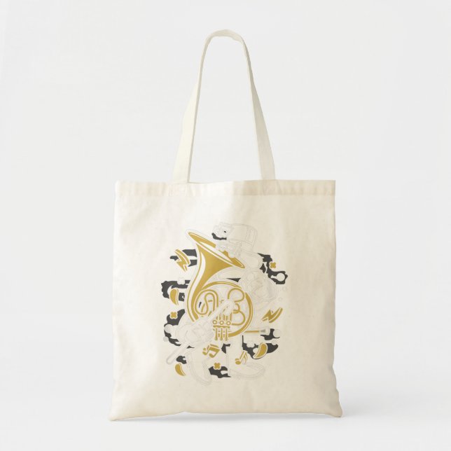 French Horn Gift for Music Teacher Fun Boys Girls  Tote Bag (Front)
