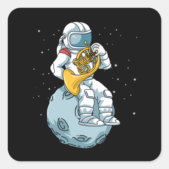 French Horn Gifts Men Brass Music French Horn Square Sticker (Front)