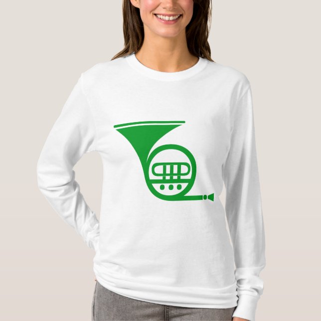 French Horn - Grass Green T-Shirt (Front)