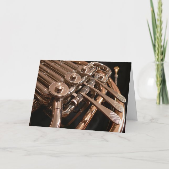 French Horn Greeting Card (Front)