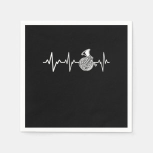 French Horn Heartbeat Hornist Gift Idea Napkin