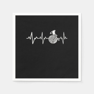 French Horn Heartbeat Hornist Gift Idea Napkin