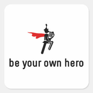 French Horn Hero Square Sticker