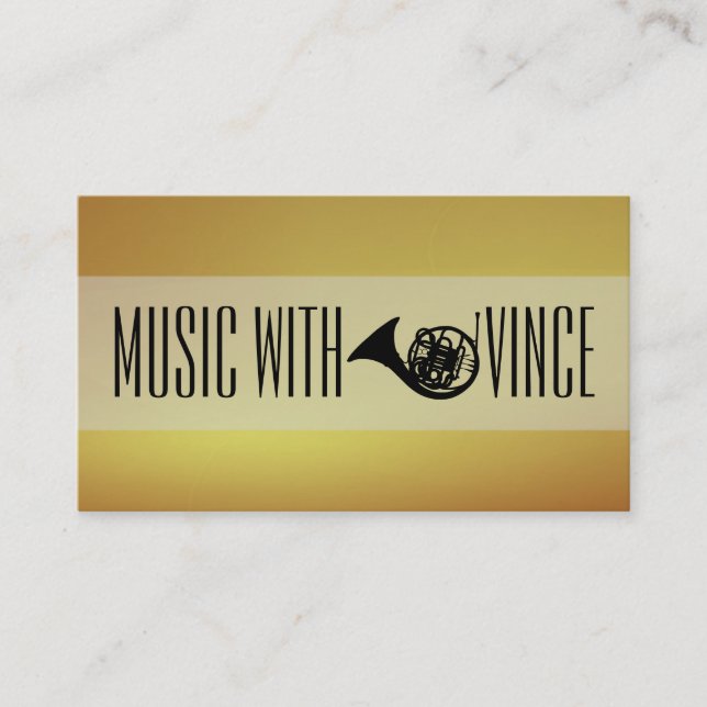 French Horn Instructor Music Studio Business Card (Front)