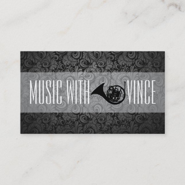 French Horn Instructor Music Studio Business Card (Front)